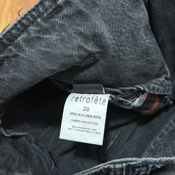 Retrofete Miriam pant jogger high waist denim onyx balloon fit distressed 28 - Picture 9 of 13